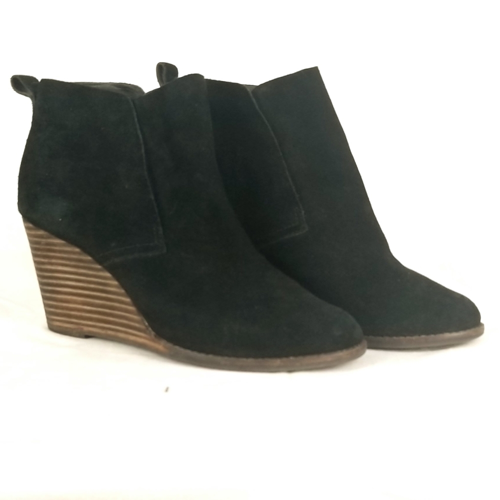 Lucky Brand Yoniana Suede Wedge Ankle Booties
